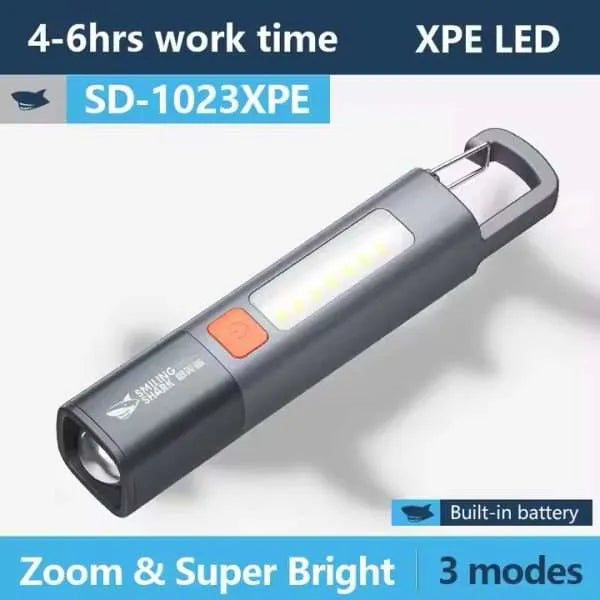 Smiling Shark SD-1023XPE super bright handheld LED flashlight with 4 to 6 hours work time from LebTech Store Lebanon.