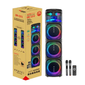 Board-X DR-1213 towering outdoor party speaker with triple 12-inch woofers, RGB ring lighting, and dual wireless microphones - LebTech Store Lebanon