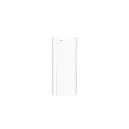  Front view of a single white sleek tower Tenda Nova EX12 AX3000 gigabit mesh Wi-Fi 6 node showing the Nova logo, available at Lebtech Store with fast delivery across Lebanon.