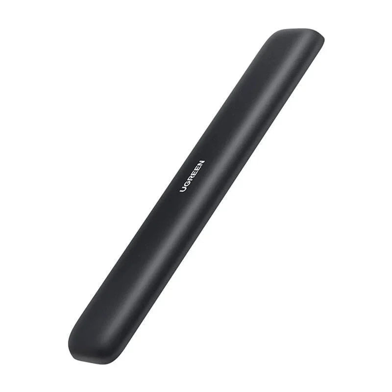 A sleek, black Ugreen ergonomic keyboard wrist rest with the brand logo, available at LebTech Store Lebanon. The product is shown in a top-down view against a clean white background, showcasing its minimalist and professional design.