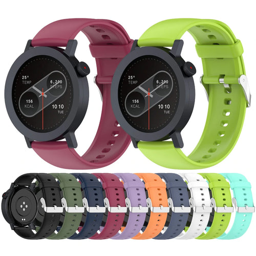 Universal 22mm premium silicone sport smartwatch bands in multiple colors showcasing compatibility on smartwatches, available at Lebtech Store with fast delivery across Lebanon.
