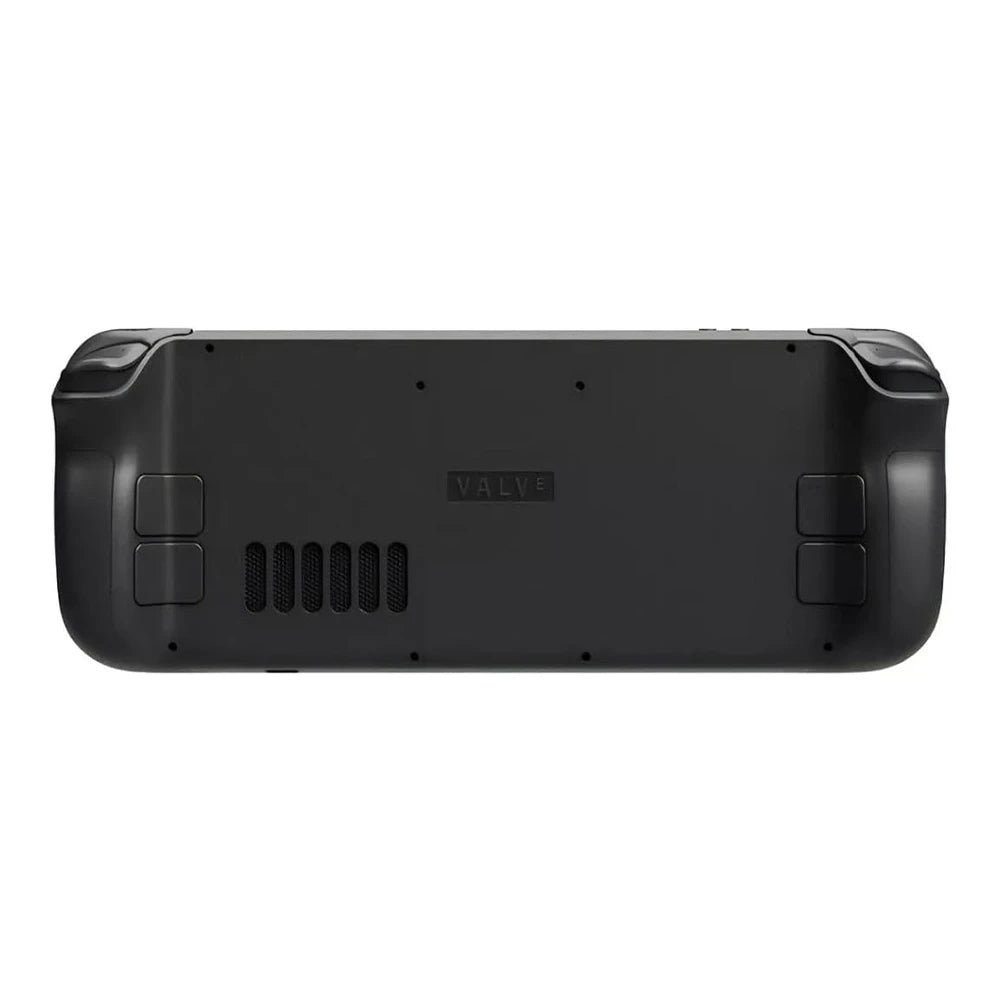 Valve Steam Deck OLED 1TB showing rear view with ergonomic grip and back buttons - Lebtech Store Lebanon.