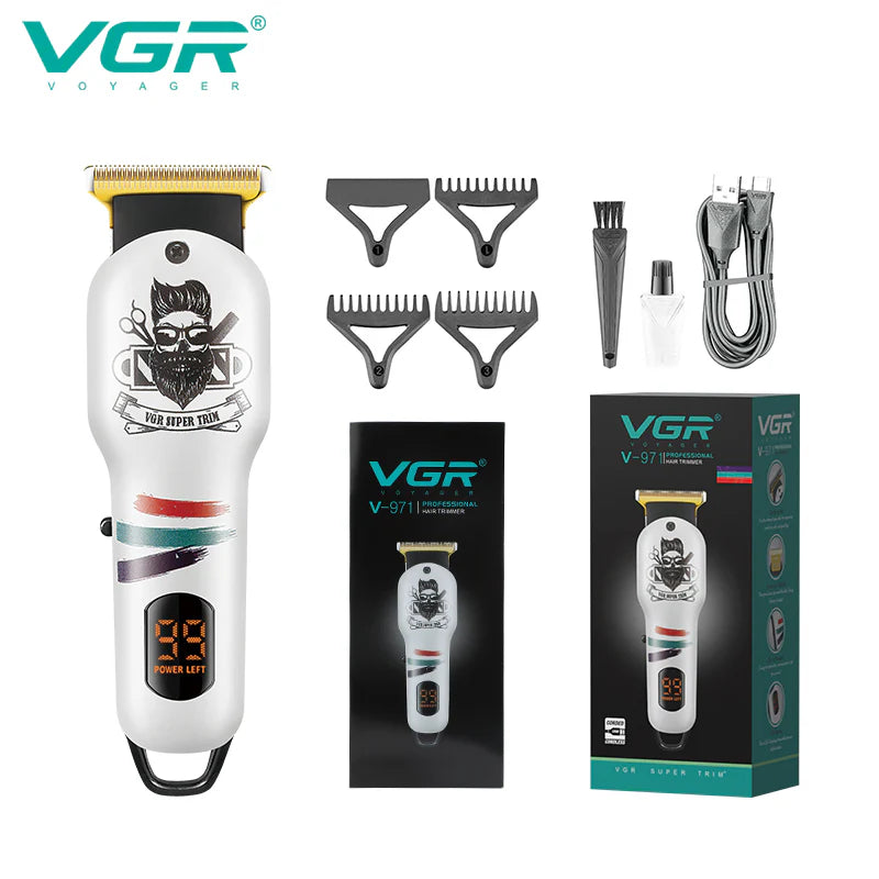 VGR hair trimmer set with attachments and packaging on a white background - LebTech Store Lebanon