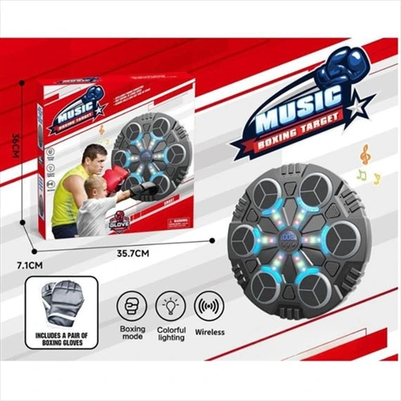 Wireless Music Boxing Target with colorful lighting effects and packaging box layout at Lebtech Store Lebanon.