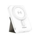 White WOPOW PW60 magnetic wireless power bank with integrated folding kickstand stand, offered by LebTech Store in Lebanon.