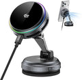 XO C5M Qi2 25W magnetic wireless car charger mount with RGB light ring and suction cup base from Lebtech Store Lebanon
